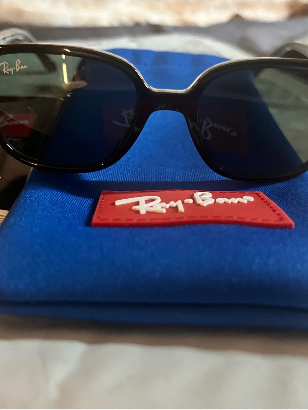 Ray-Ban Polished Black Kids Sunglasses with Dark Green Lenses